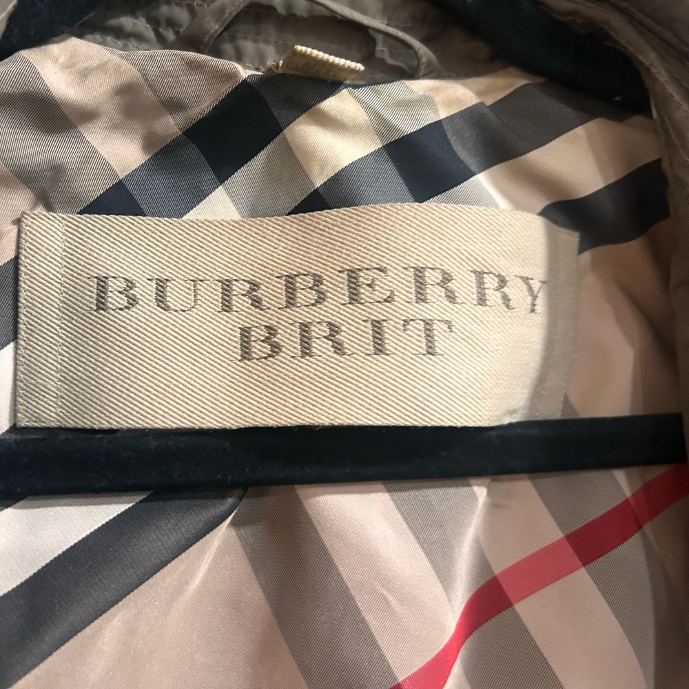 Burberry Brit Khaki Trench Coat Nova Check Lined Belted Classic Women’s Sz 10 - Picture 6 of 11